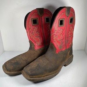 Mens Double-H HH Western Work Boots 12 D Henly DH5358 Waterproof Square Toe Used